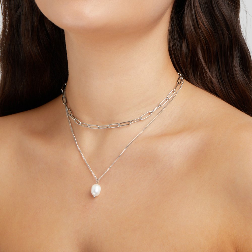Collana in argento con perle Angela