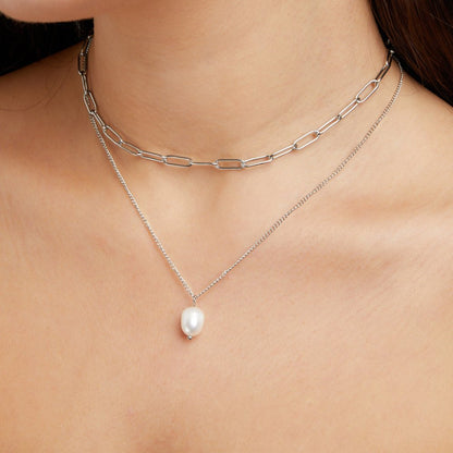 Collana in argento con perle Angela