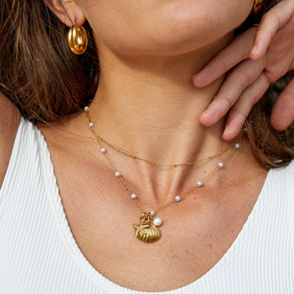 Aria Shell Charm Halskette