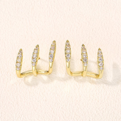 Elegante Strass Ohrringe mit drei Krallen