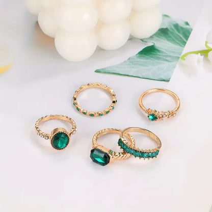 Zarina Exquisites Smaragd-Goldring-Set