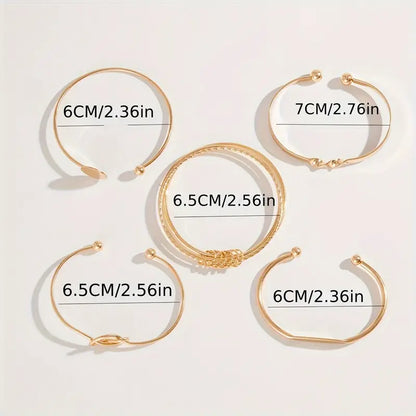 Elegantes, geknotetes Goldarmband-Set