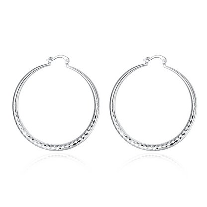 Ohrringe aus Sterlingsilber mit kreisförmigem Hoop