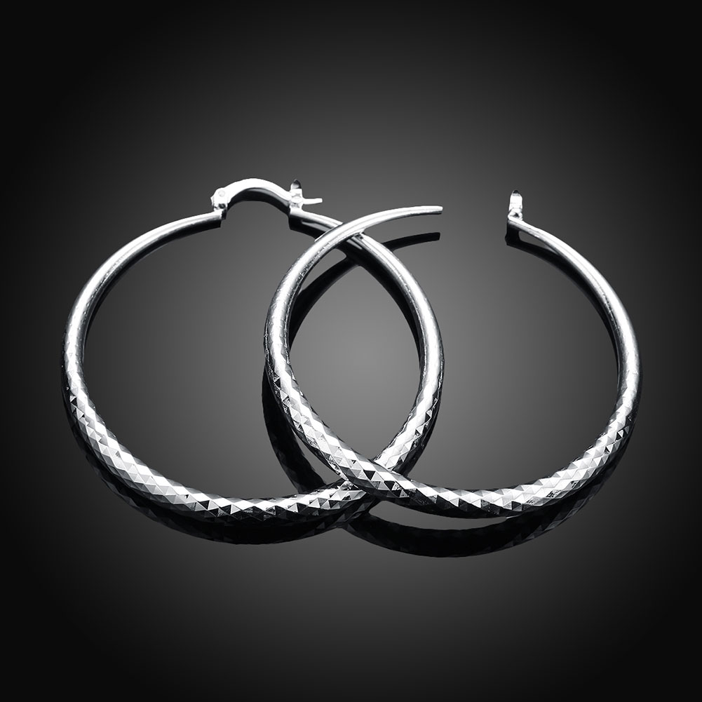 Ohrringe aus Sterlingsilber mit kreisförmigem Hoop