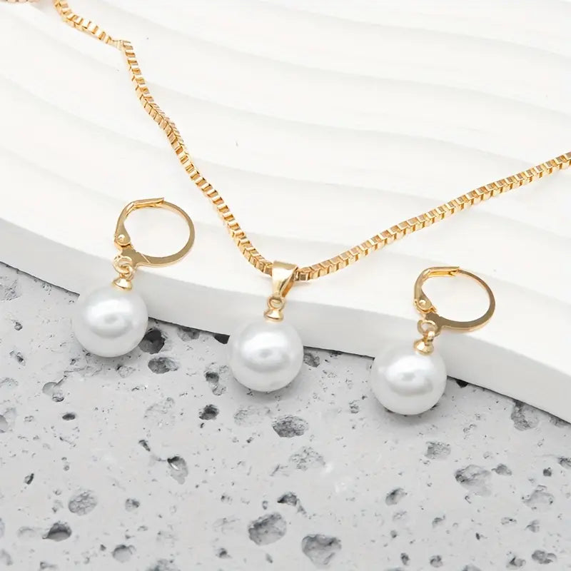 Elegantes Golden Grace Perlen-Schmuckset