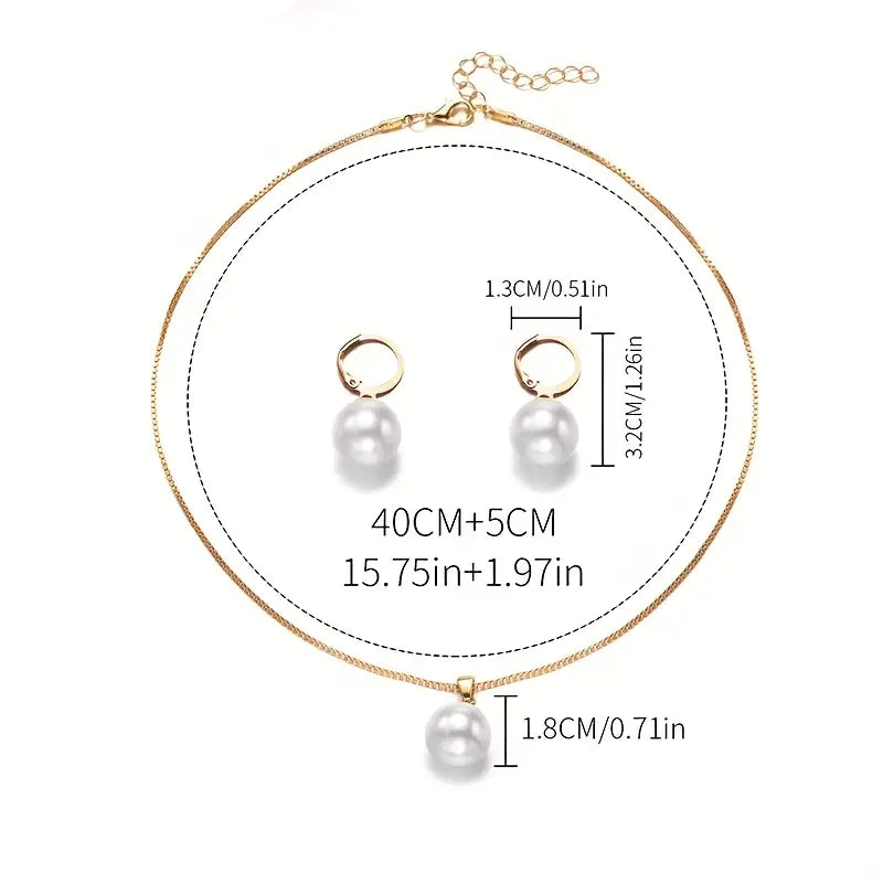 Goldene Grace Perlen Schmuckset
