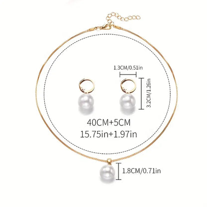 Goldene Grace Perlen Schmuckset