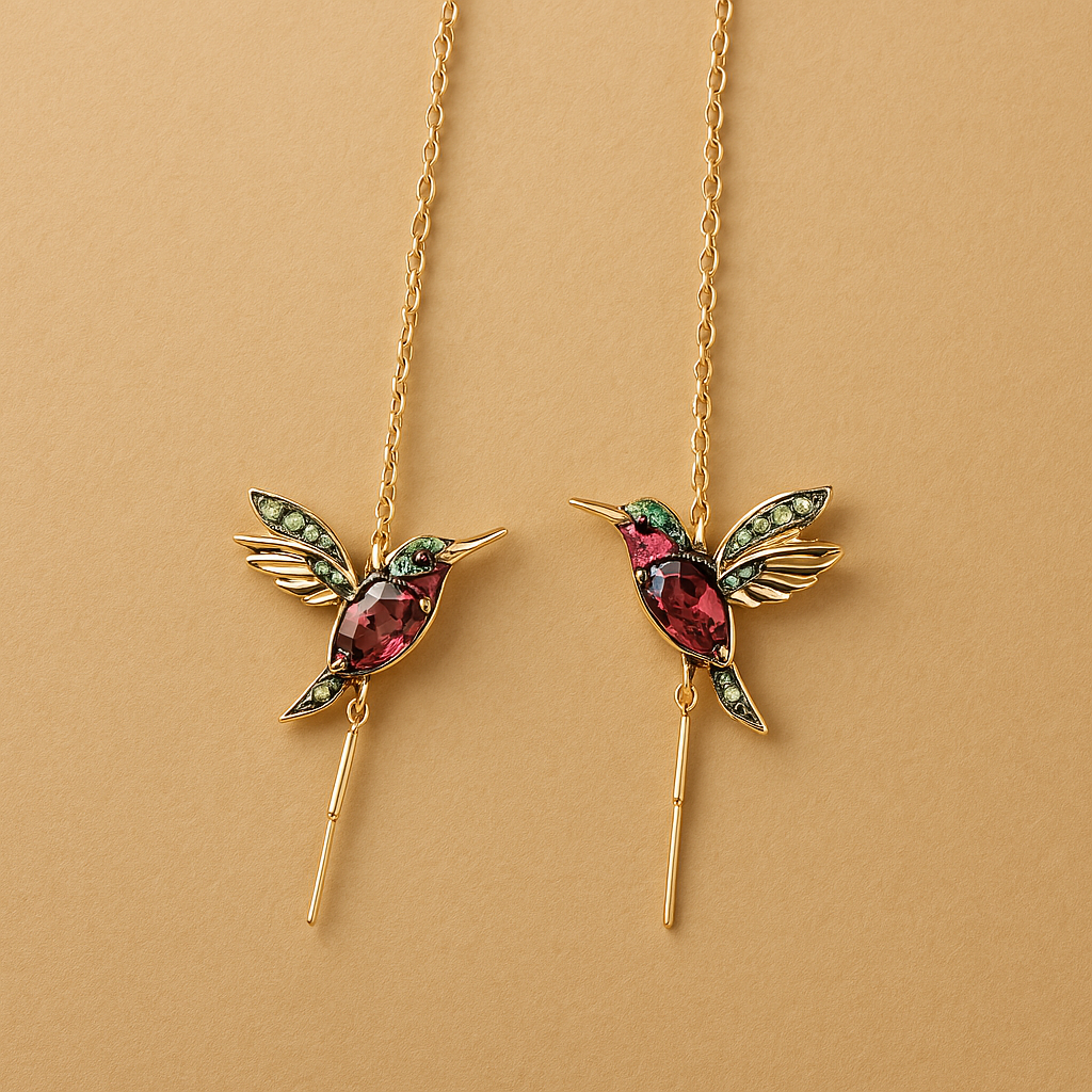 Kolibri Emaille- und Zirkonia-Ohrringe