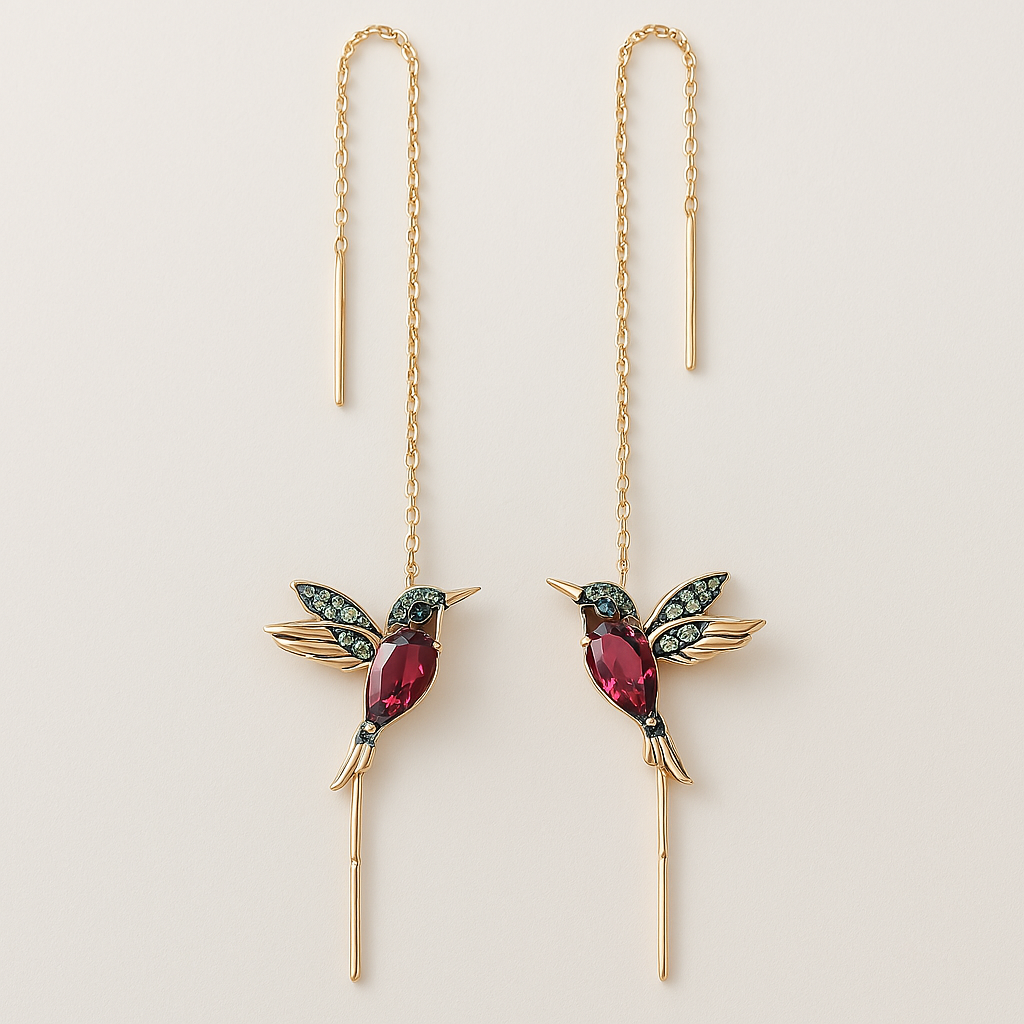 Kolibri Emaille- und Zirkonia-Ohrringe