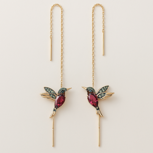 Kolibri Emaille- und Zirkonia-Ohrringe