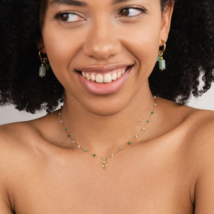 Collana di perle di tulipani dorati