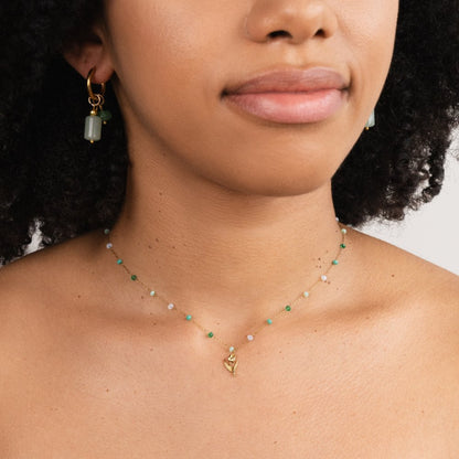 Collana di perle di tulipani dorati