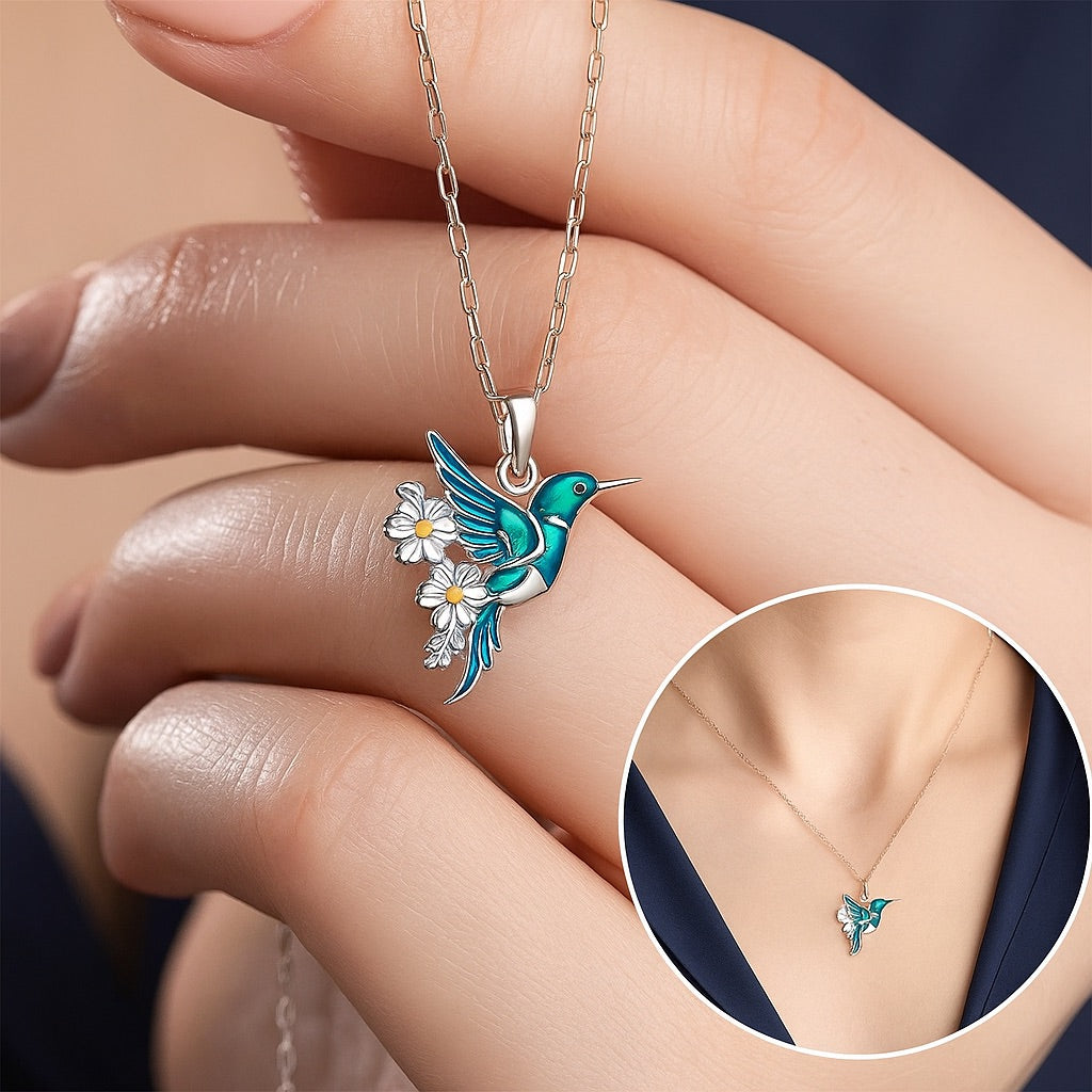 Schöne Kolibri-Halskette mit Bonus-Ohrringen – Zeitlich begrenztes Angebot
