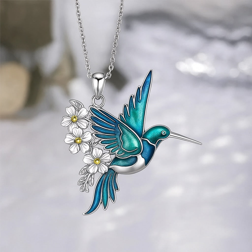 Schöne Kolibri-Halskette mit Bonus-Ohrringen – Zeitlich begrenztes Angebot