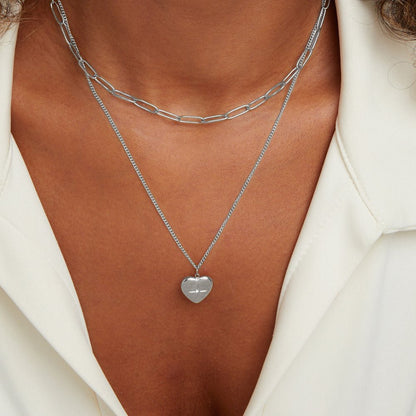 Collier cœur et trombone