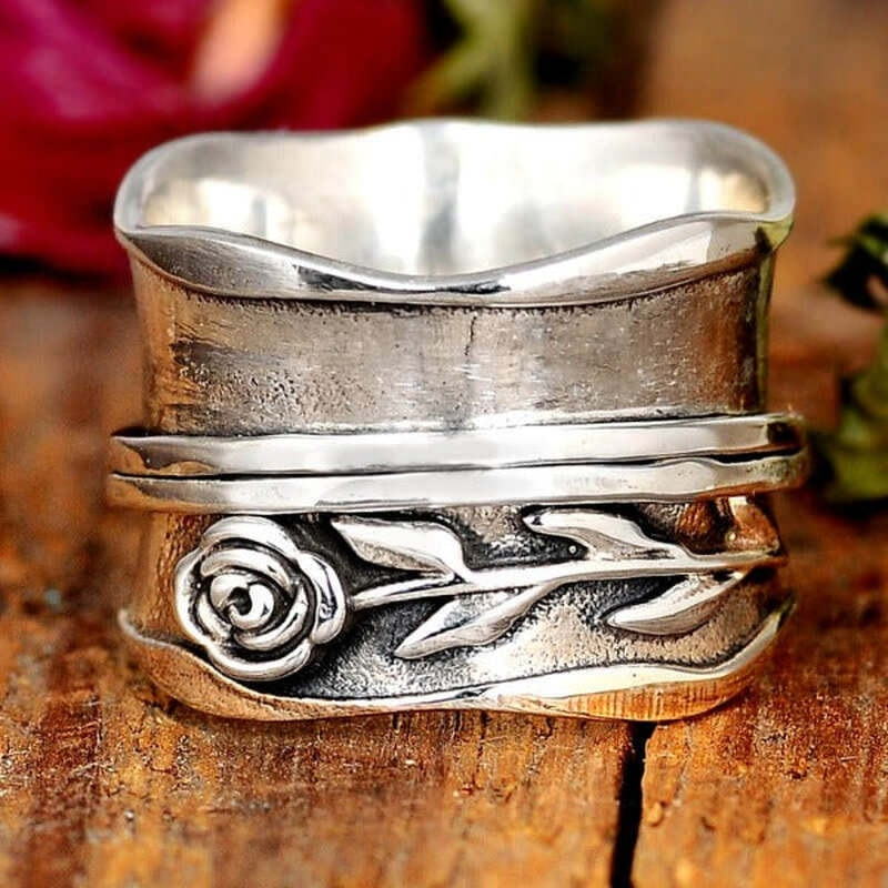 Vintage Silber Blütenring