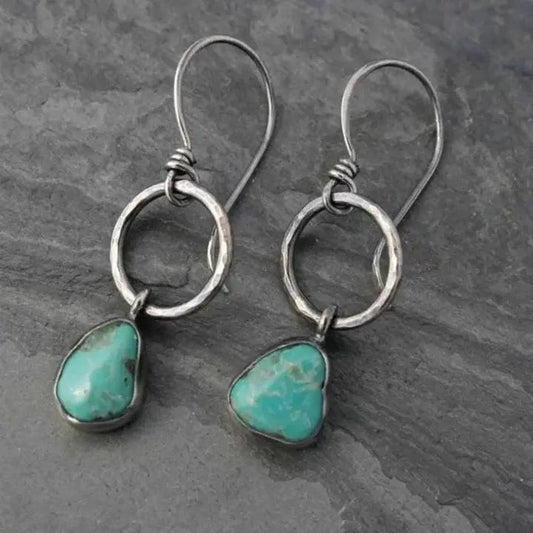 Türkise Steinhänger in Vintage-Silber