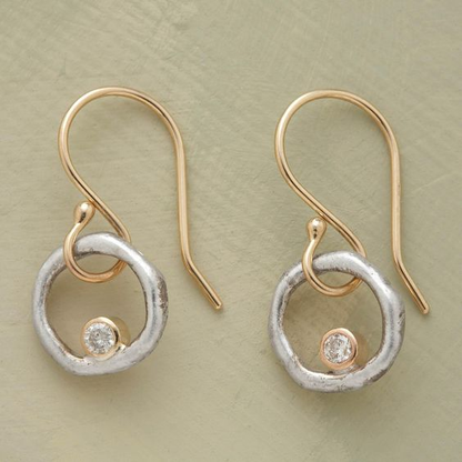 Vintage Gold- und Silber-Zirkonia-Ohrringe
