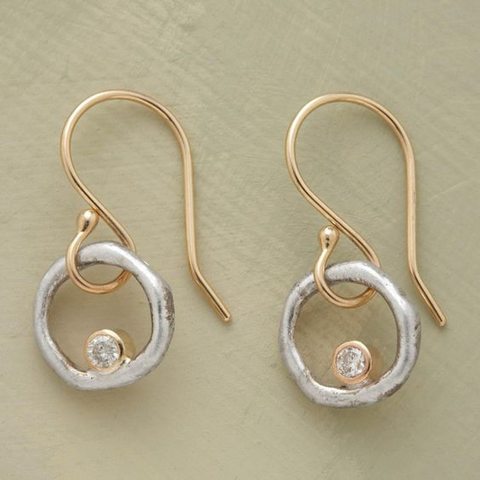 Vintage Gold- und Silber-Zirkonia-Ohrringe