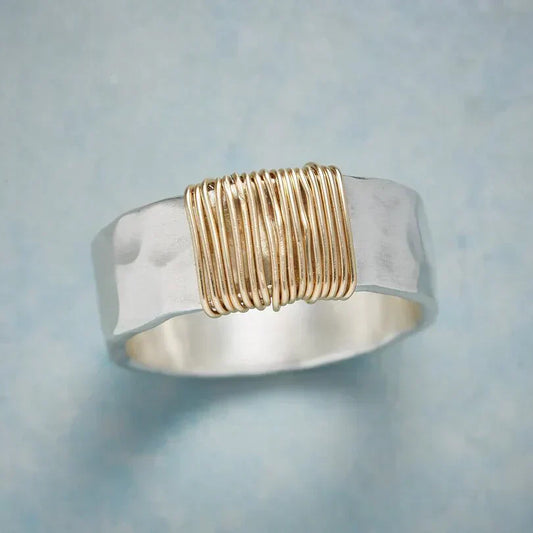 Goldener Boho Fäden Ring