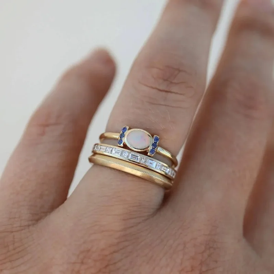 Oprah - Vintage Goldopal-Ring-Set