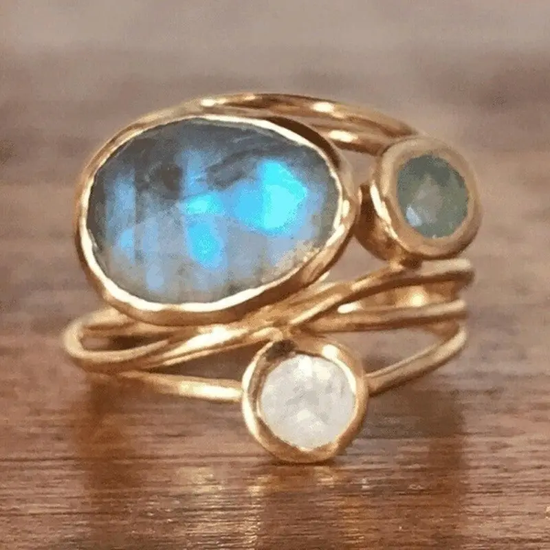 Blauer Mondsteinring