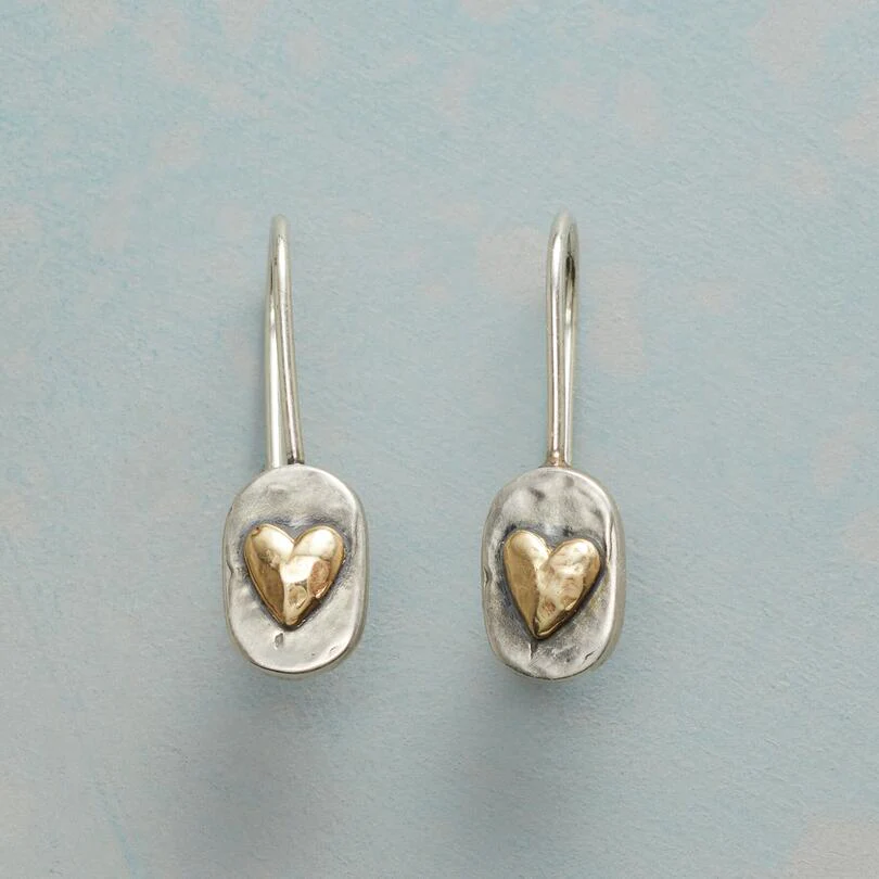 Herz Ohrringe mit Silber und Gold