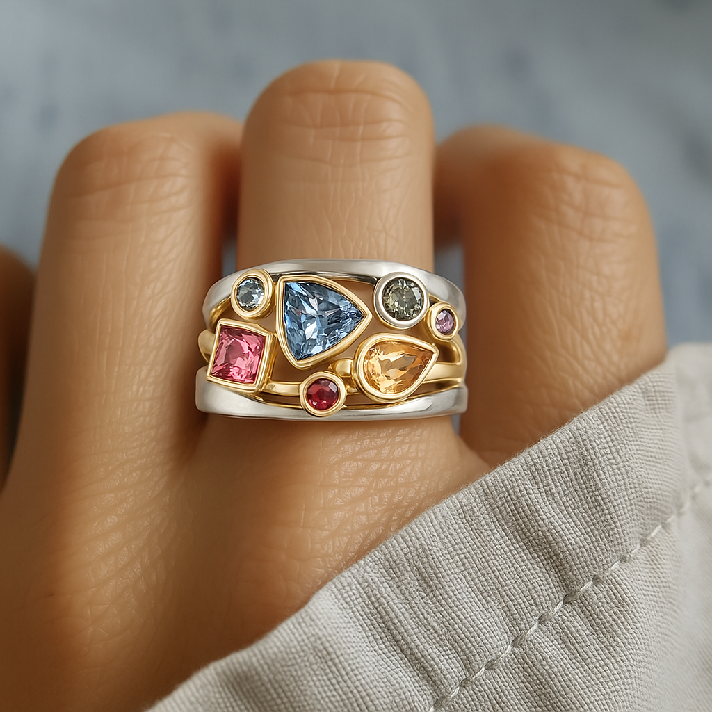Vintage Farbiger Zirkonia Ring