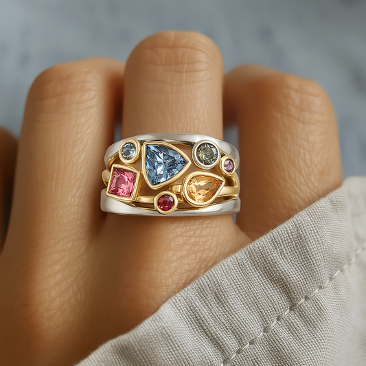 Vintage Farbiger Zirkonia Ring