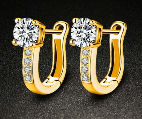 Elegante Gold Kanal Huggie Ohrringe