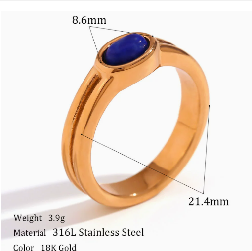 Goldene Stapelringe mit Perle, Lapislazuli, Türkis