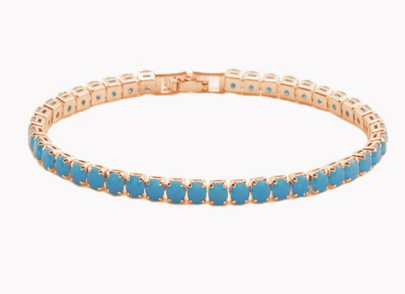 Elegantes Gold-Türkis-Kettenarmband