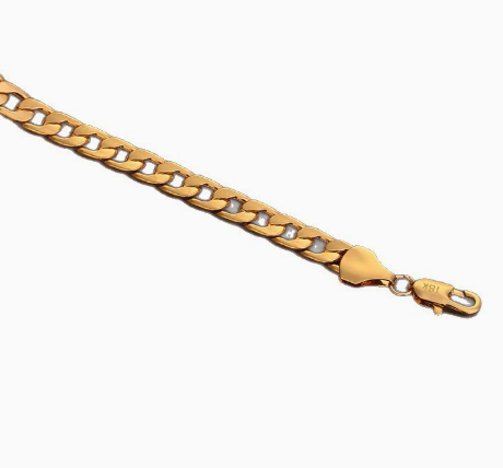 Vintage Flachglied Gold Curb Chain Halskette