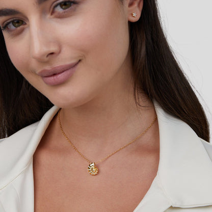 Collana con ciondolo a conchiglia di cristallo Luca