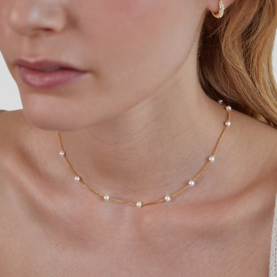 Reine Goldperlenkette