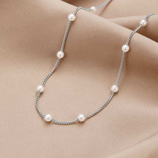 Nura Pearl 18K Silber Halskette