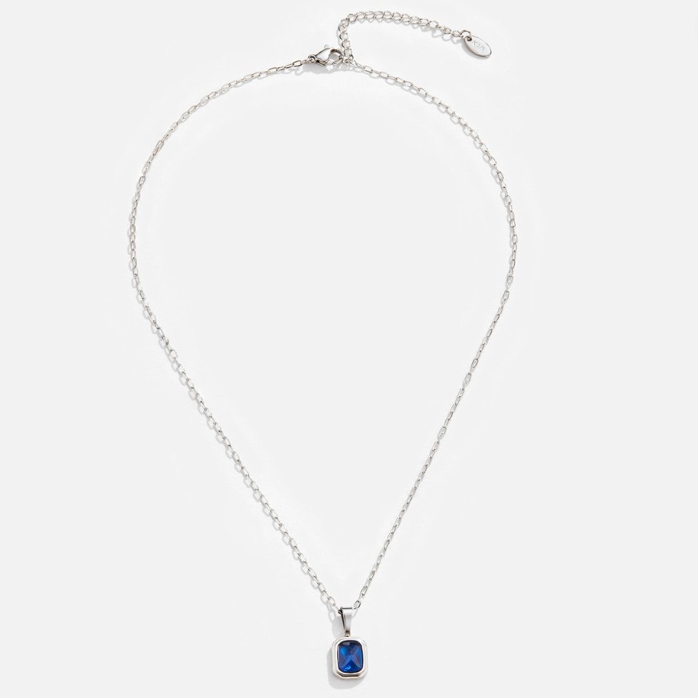 pendentif bleu océan, collier en argent