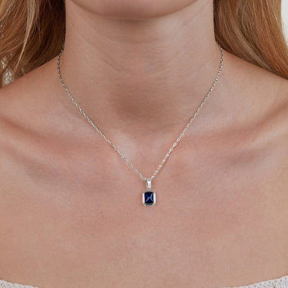 pendentif bleu océan, collier en argent