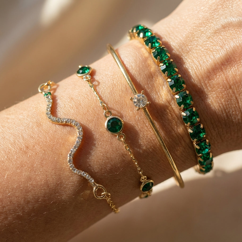 Elegantes Sorina Feldwyn Gold Armband Set