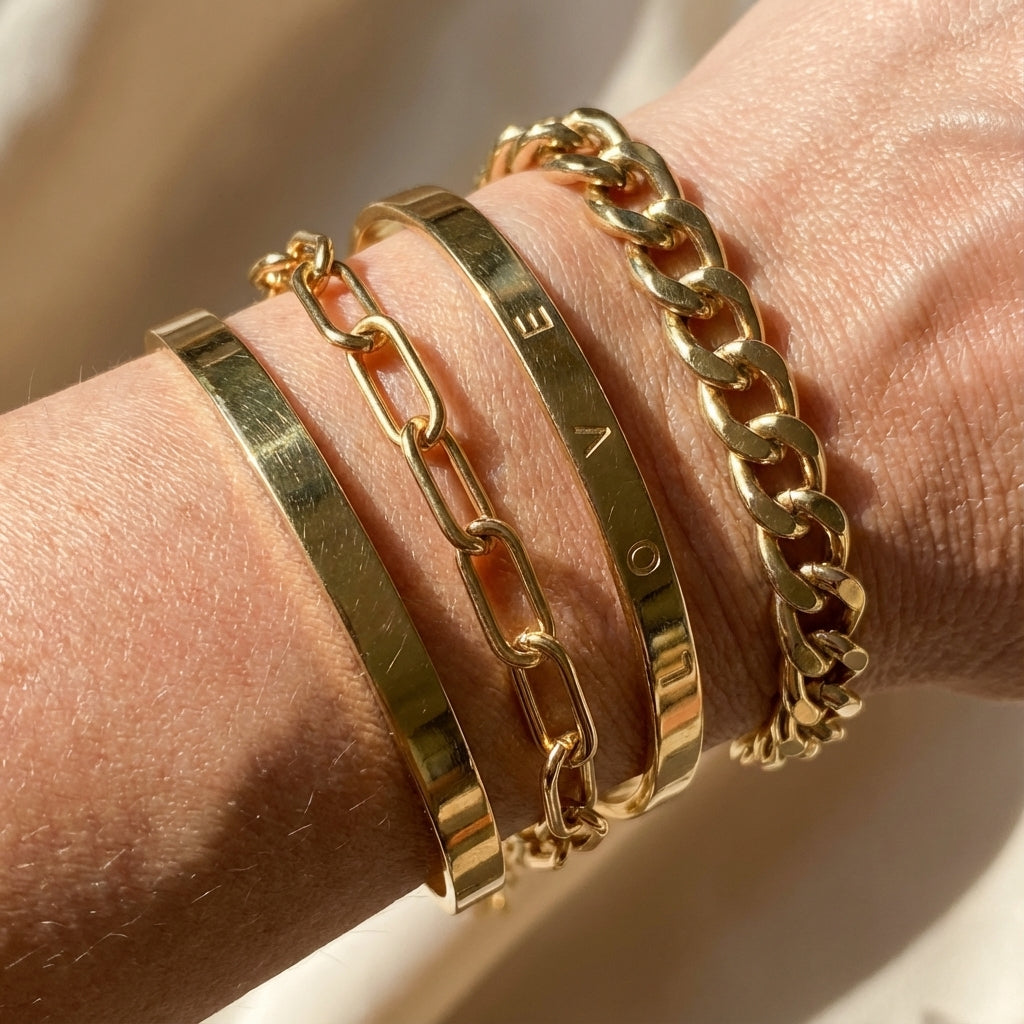 Elegantes Elan Mercer Gold Armband-Set