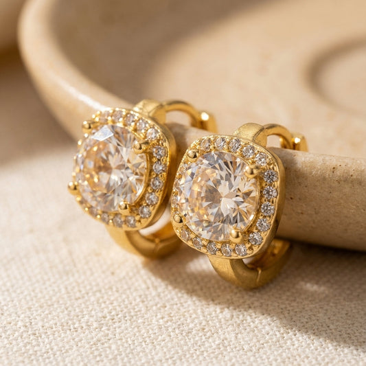 Chic Nadine Gold Quadratische Ohrringe