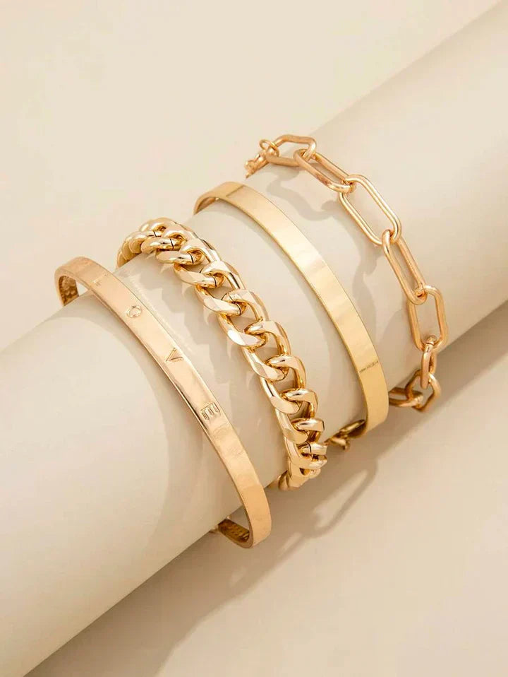 Elegantes Elan Mercer Gold Armband-Set