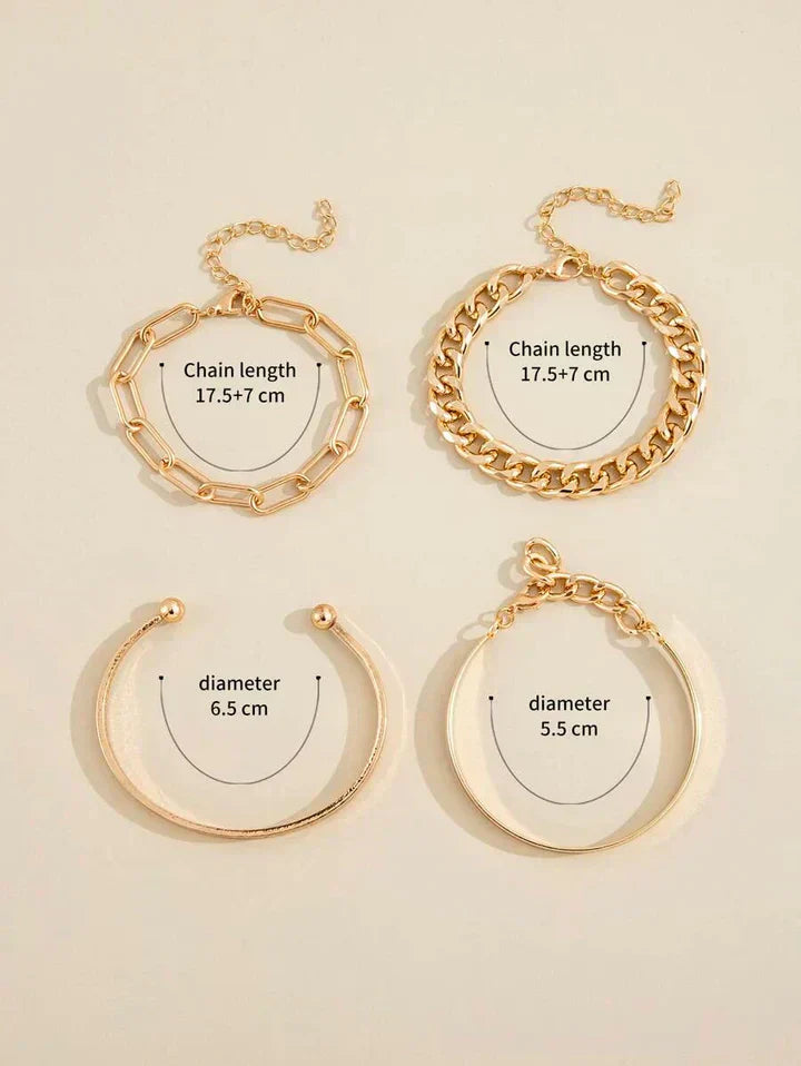 Elegantes Elan Mercer Gold Armband-Set