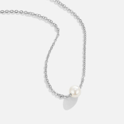 Collier solitaire en perles d'argent