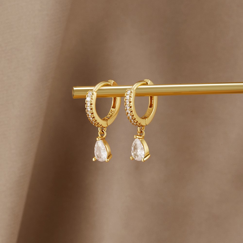 Premium Kristall Gold Ohrringe