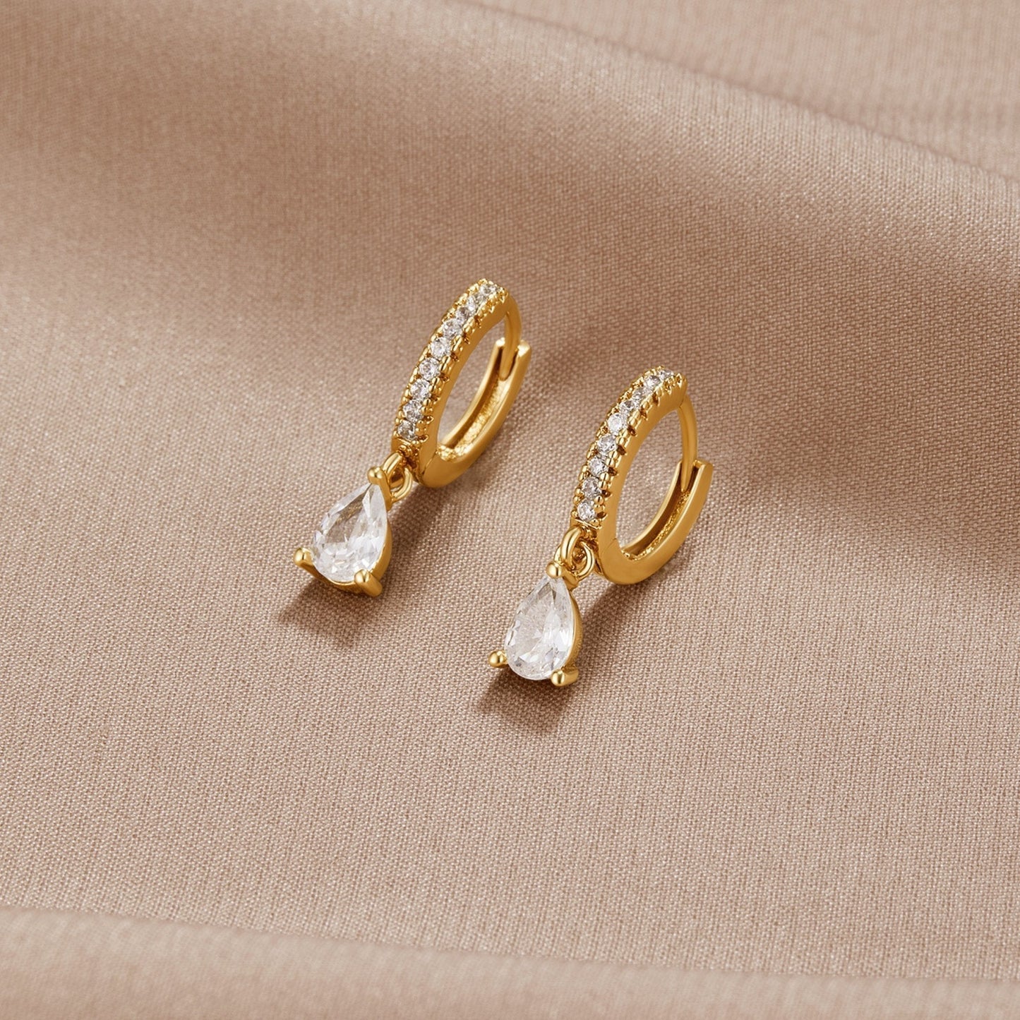 Premium Kristall Gold Ohrringe